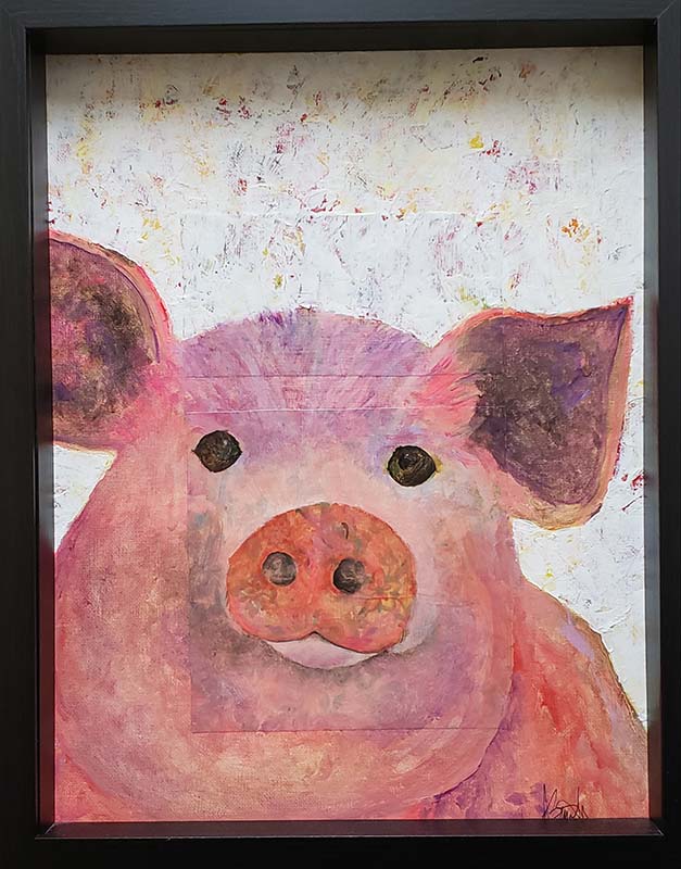 pink pig painting