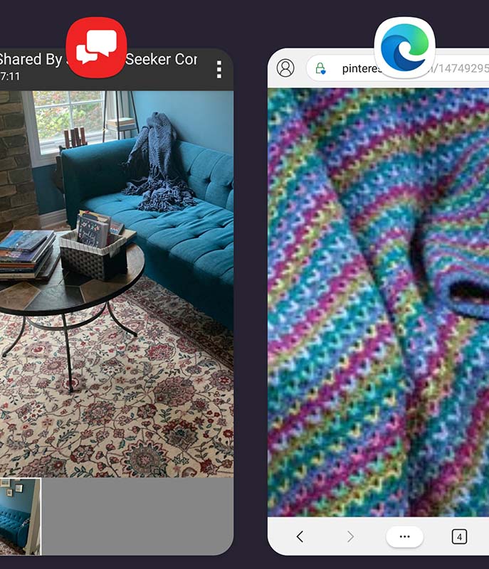 color and throw sample pictures